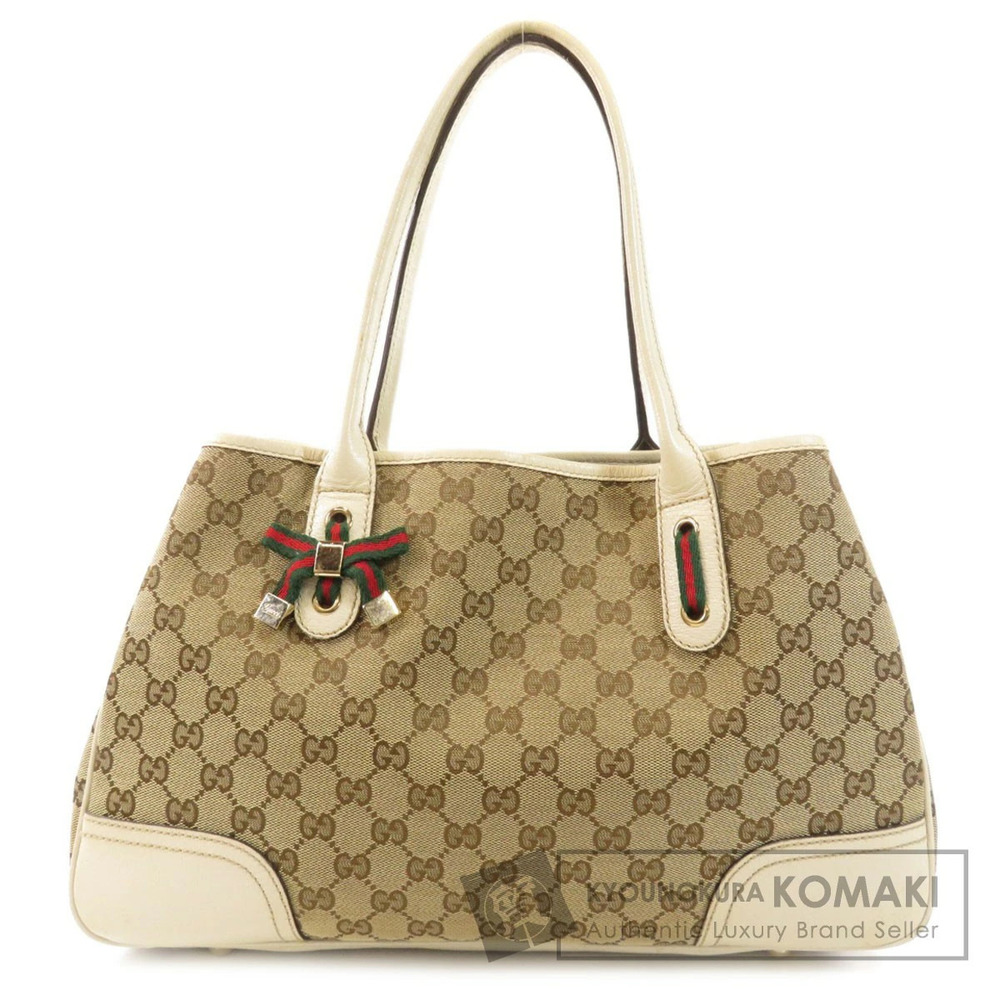 Gucci Princy GG Sherry Tote Bag Canvas Leather